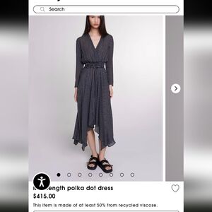 Maje Black and White Polka Dot Dress